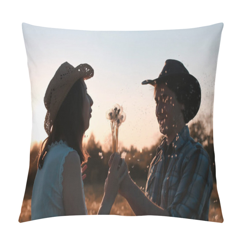 Personality  Man And A Girl Are Walking In The Autumn Pillow Covers