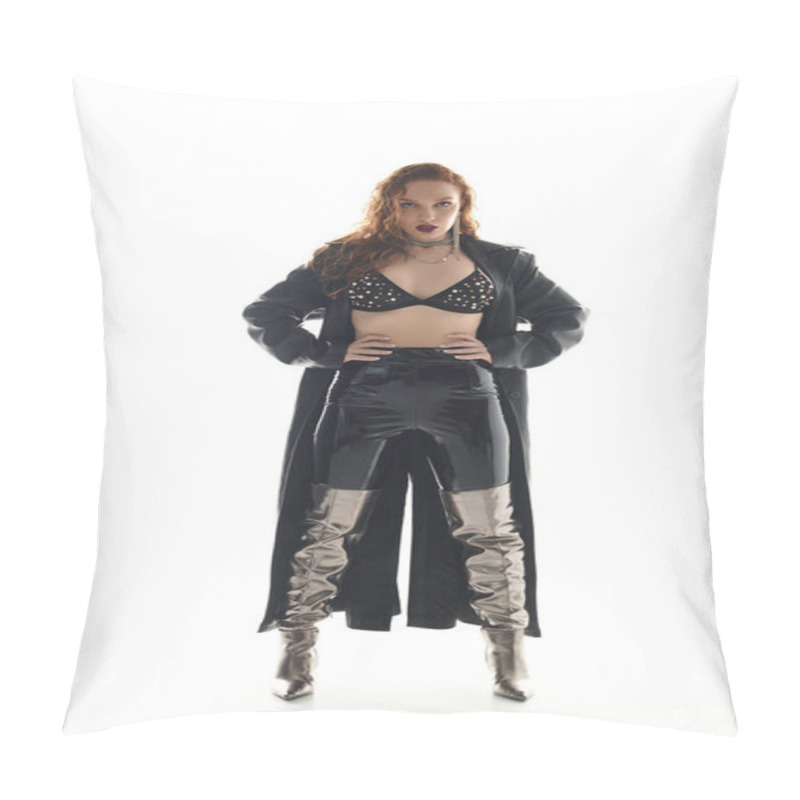 Personality  A Fashionable Figure Showcases Bold Style With Elegance And Poise. Pillow Covers