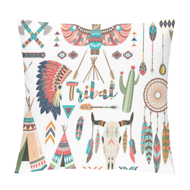 Personality  Tribal Indian Native Elements Set Pillow Covers