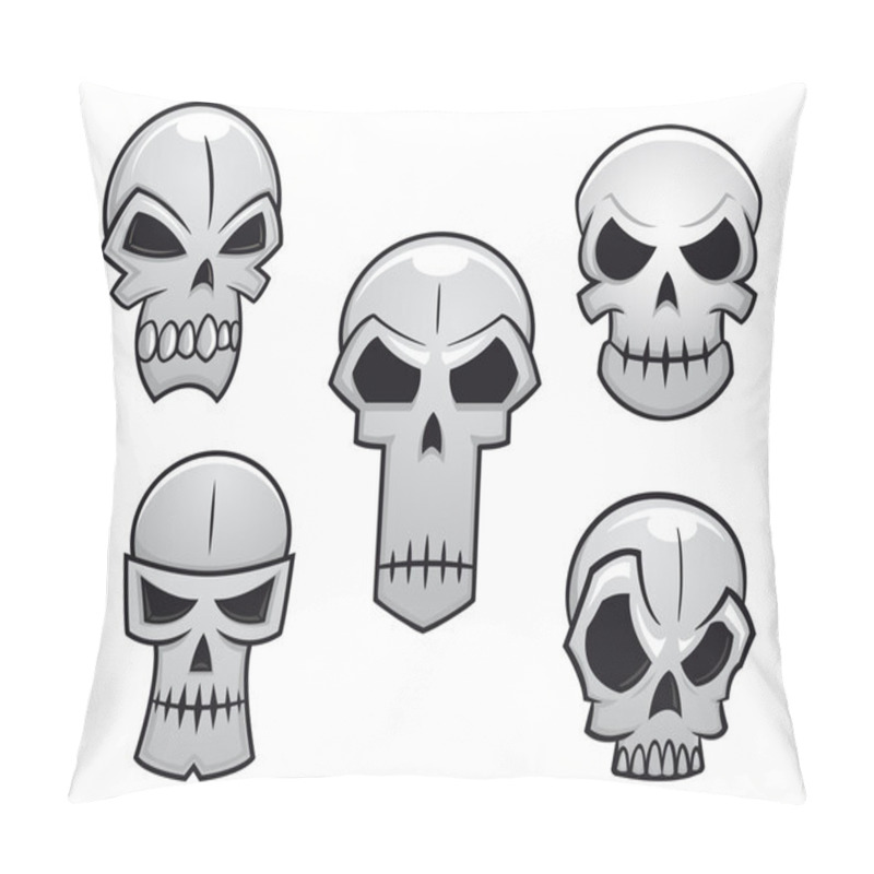 Personality  Cartoon Skulls Set With Danger Emotions Pillow Covers