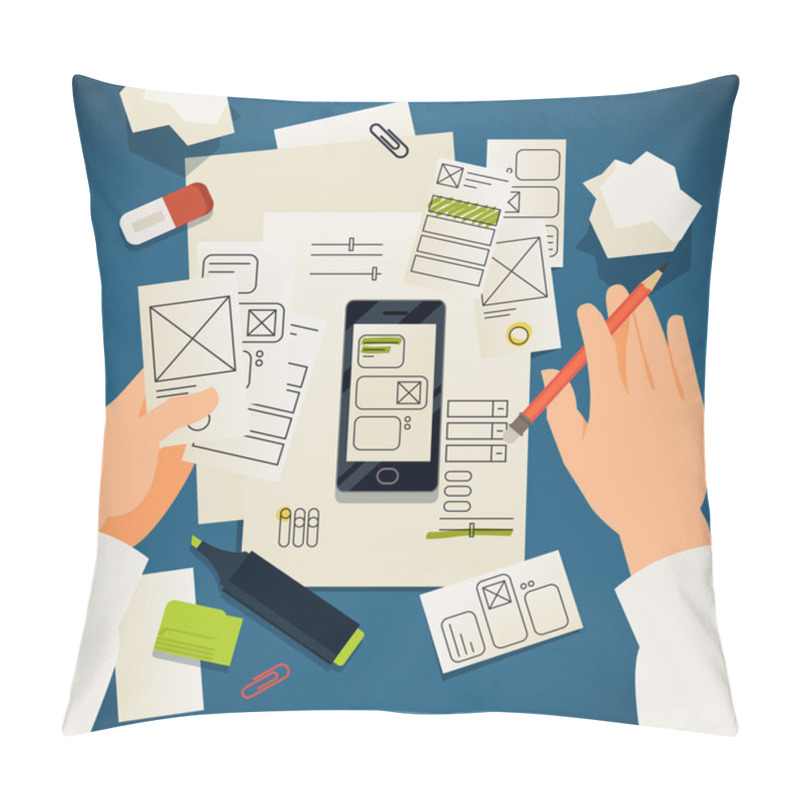 Personality  Creative Paper User Interface Prototyping Pillow Covers