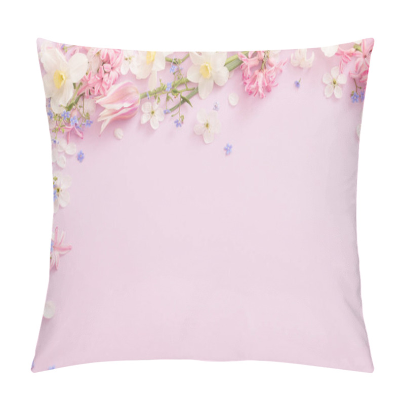 Personality  Beautiful Spring Flowers On Paper Background Pillow Covers