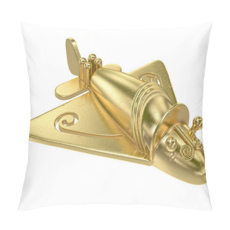 Personality  Golden Airplane On White Background Pillow Covers