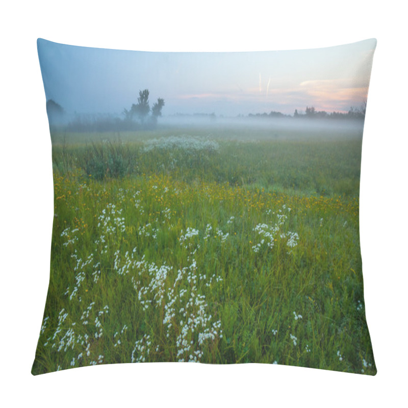 Personality  Moon Reflected In A Lake On A Moor On A Misty Morning Pillow Covers