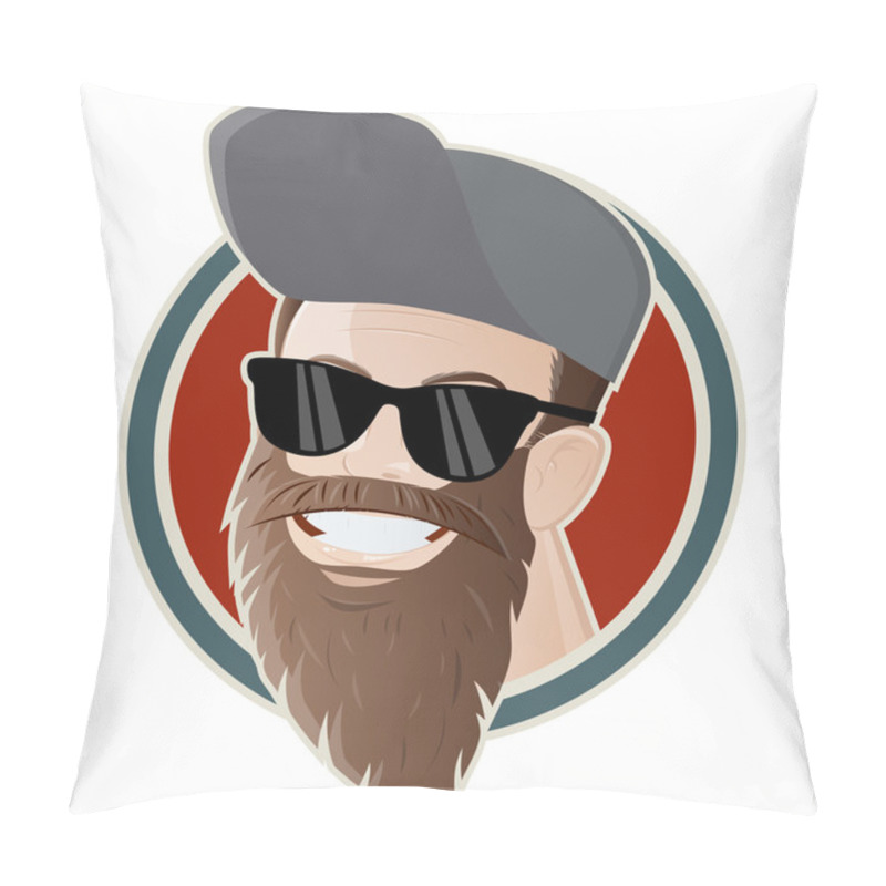 Personality  Funny Cartoon Man With A Long Beard Pillow Covers