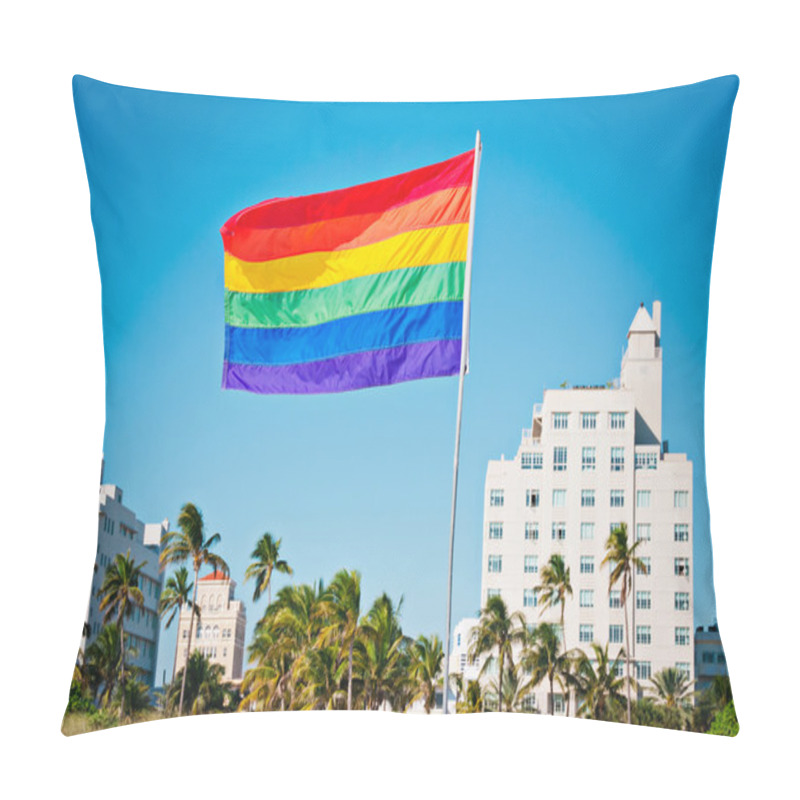 Personality  Rainbow Gay Pride Flag, Miami Beach, Florida, USA Pillow Covers