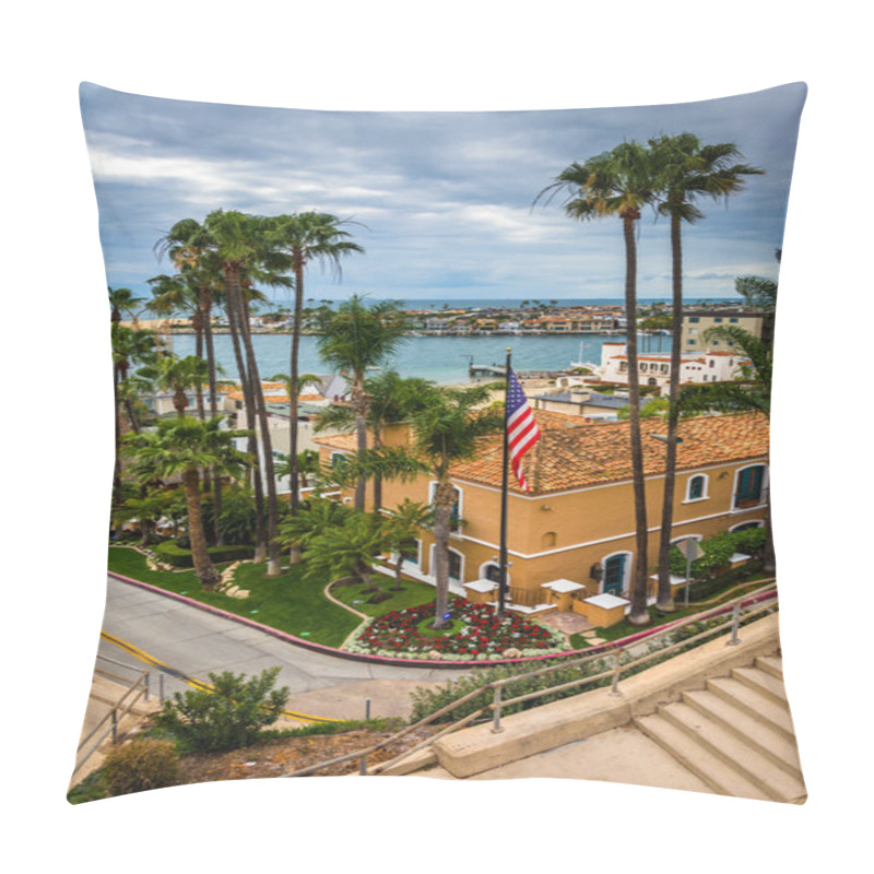 Personality  View Of Houses And Fernleaf Avenue In Corona Del Mar, California Pillow Covers