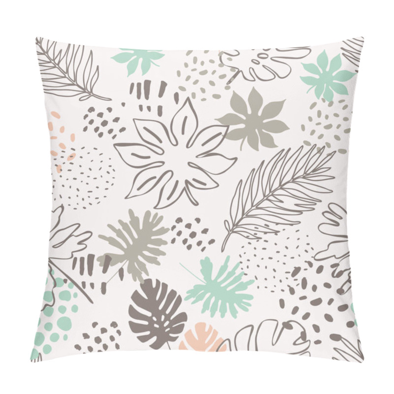 Personality  Abstract Exotic Leaves Seamless Pattern. Pillow Covers