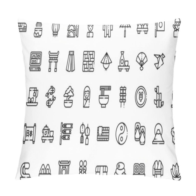 Personality  Japan Icons High-Quality Vector Icons Collection With Editable Stroke. Ideal For Professional And Creative Projects. Pillow Covers