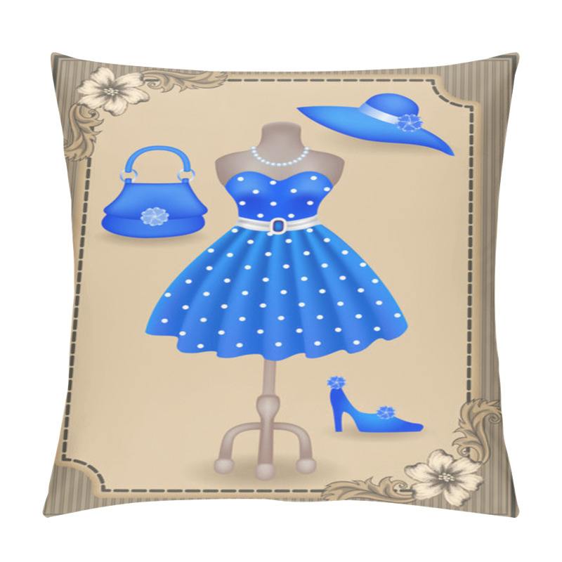 Personality  Fashionable Dress In Retro Style And Accessories Pillow Covers