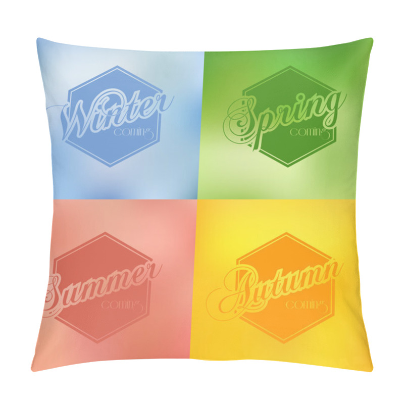 Personality  Four Seasons Vector Background Typography Set Pillow Covers