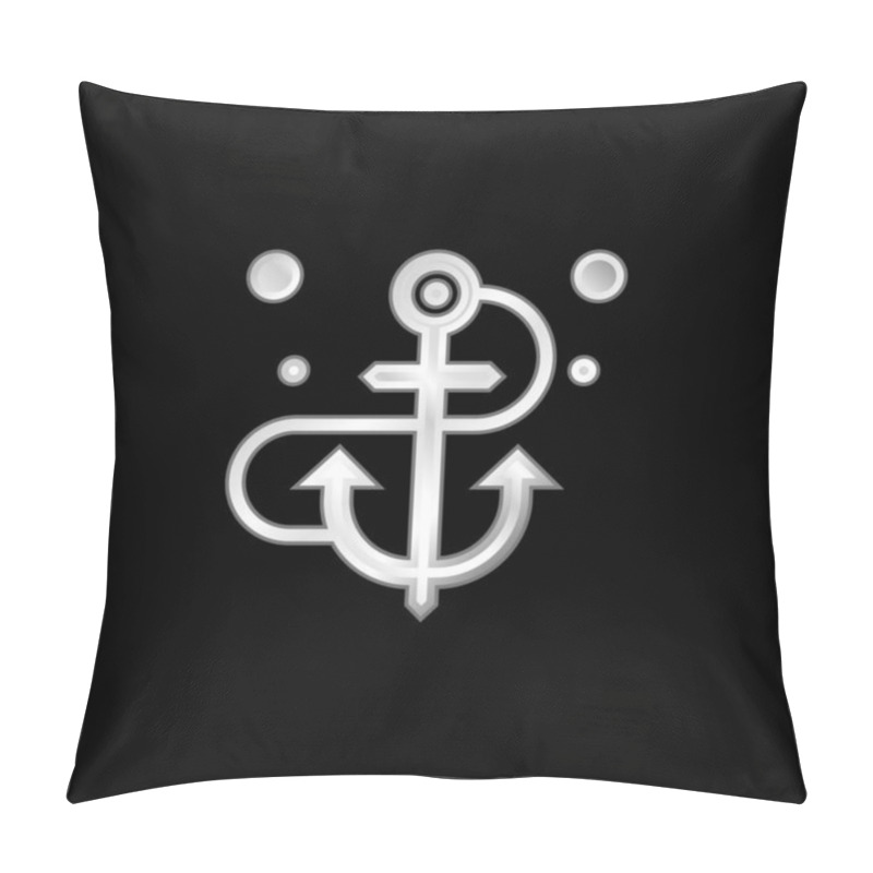 Personality  Anchor Silver Plated Metallic Icon Pillow Covers