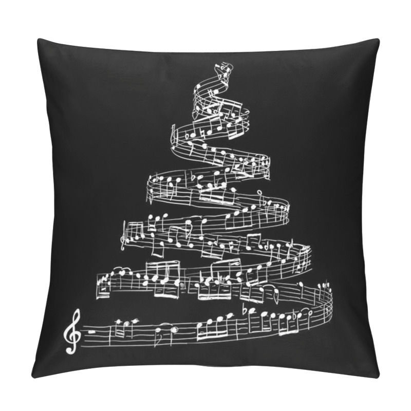 Personality  Christmas Tree From Music Notes Pillow Covers