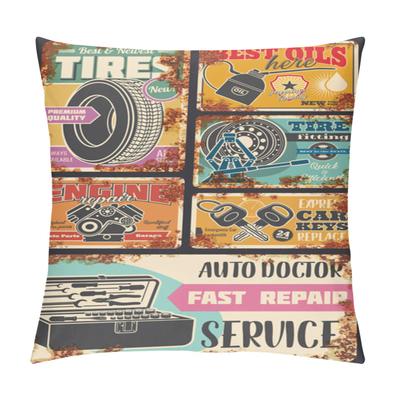 Personality  Car Auto Diagnostic Service Center Rust Posters Pillow Covers