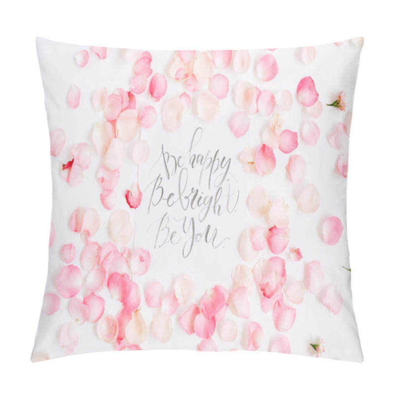 Personality  Inspirational Quote Made With Calligraphy And Floral Pattern Pillow Covers