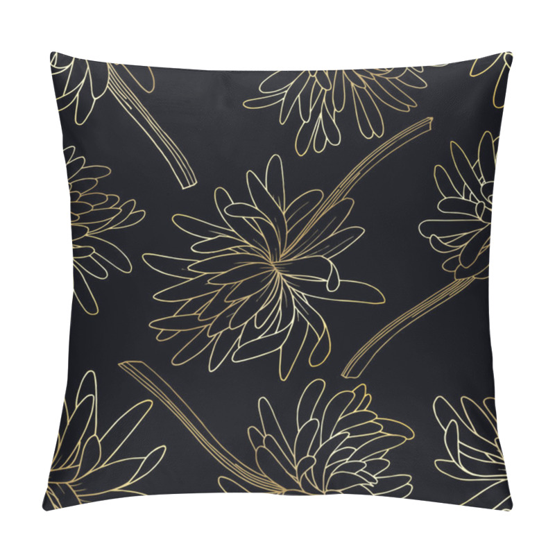 Personality  Vector Chrysanthemum Floral Botanical Flower. Black And White Engraved Ink Art. Seamless Background Pattern. Pillow Covers