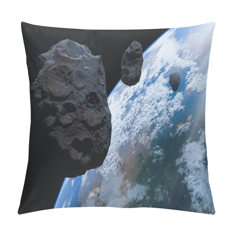 Personality  Asteroids In Space.Elements Of This Image Furnished By NASA.,3D Illustration Pillow Covers