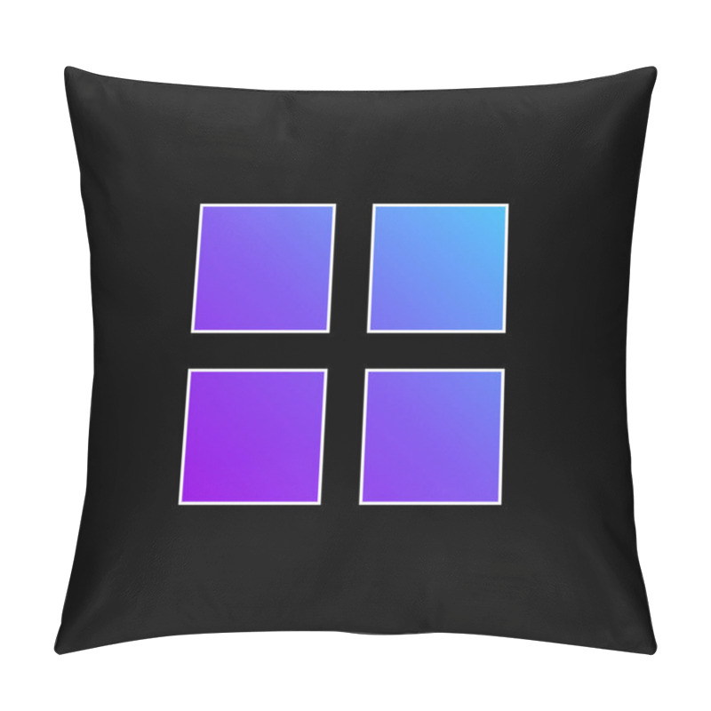 Personality  4 Black Squares Blue Gradient Vector Icon Pillow Covers