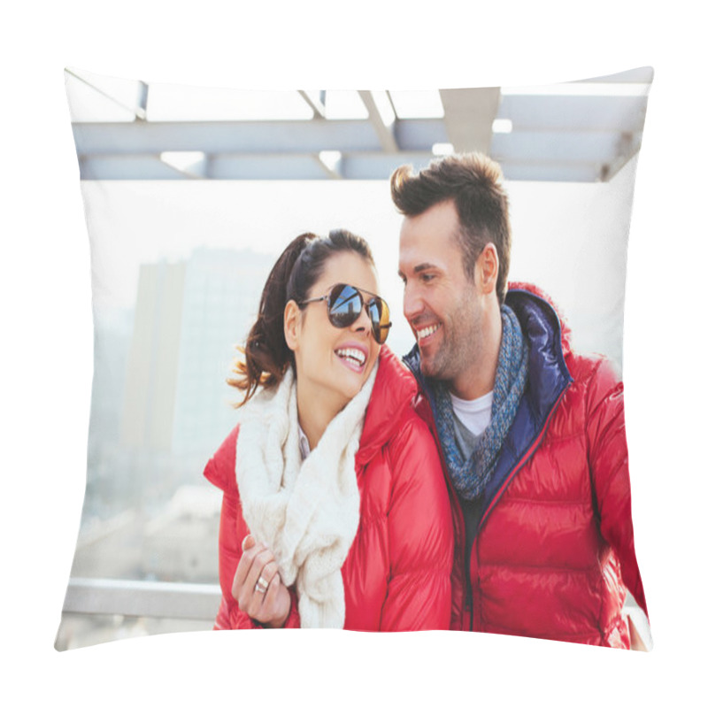 Personality  Happy Couple Enjoying Time Together Pillow Covers