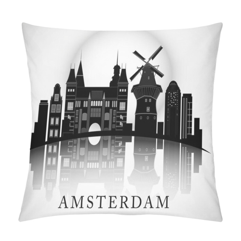 Personality  Modern Amsterdam City Skyline Design. Netherlands  Pillow Covers