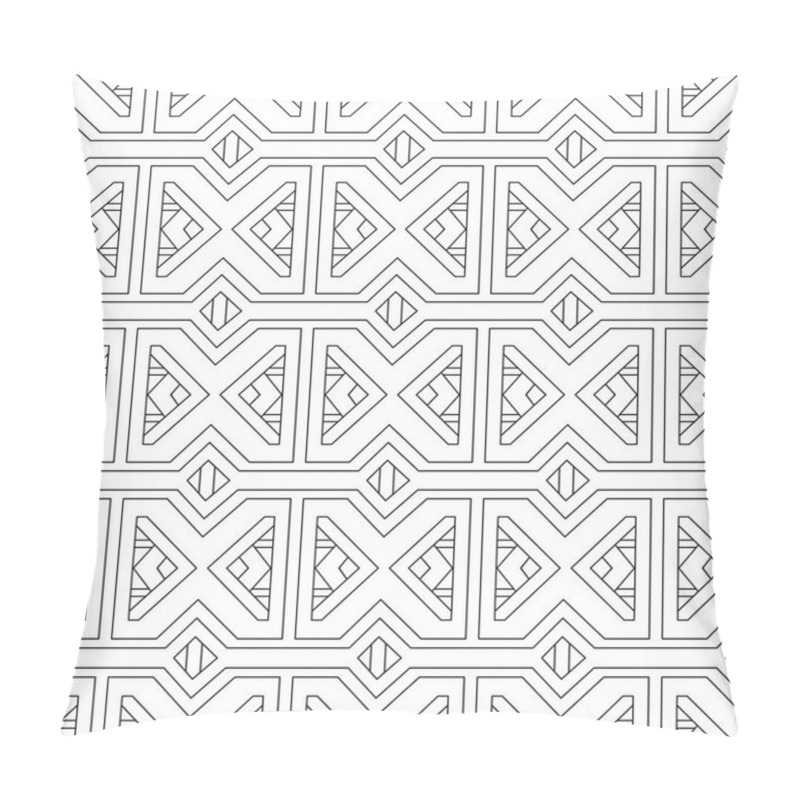 Personality  The Seamless Pattern Consisting Of Simple Geometrical Figures And Thin Lines. Is Suitable For Packing, Cards, Wall-paper, Texture, Fabric. Vector Illustrations. Pillow Covers