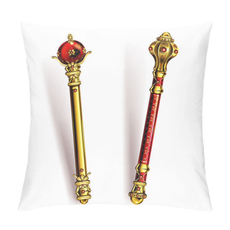 Personality  Golden Scepter For King Or Queen, Royal Wand. Pillow Covers