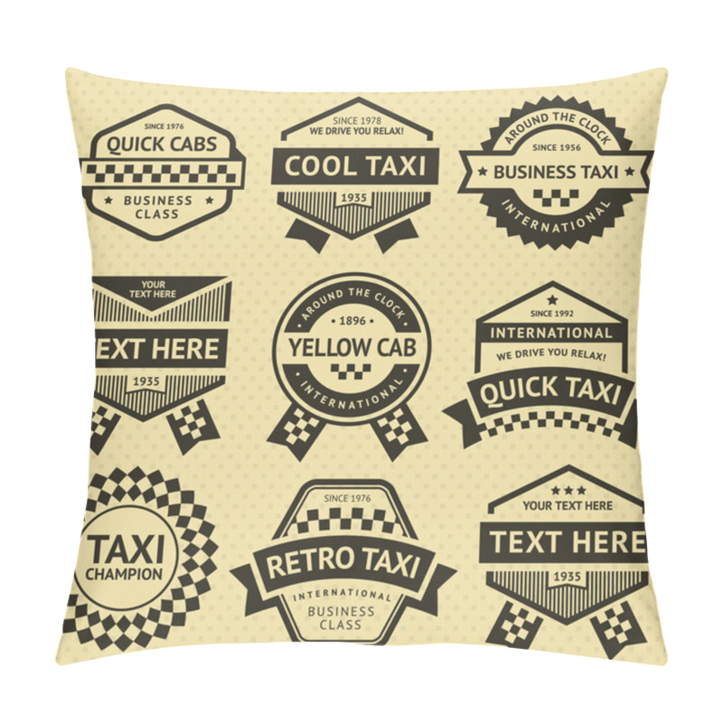 Personality  Taxi Cab Set Insignia, Old Style Pillow Covers