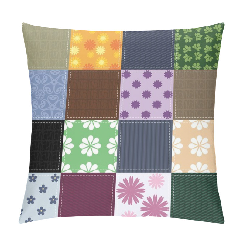 Personality  Patchwork Background With Different Patterns Pillow Covers