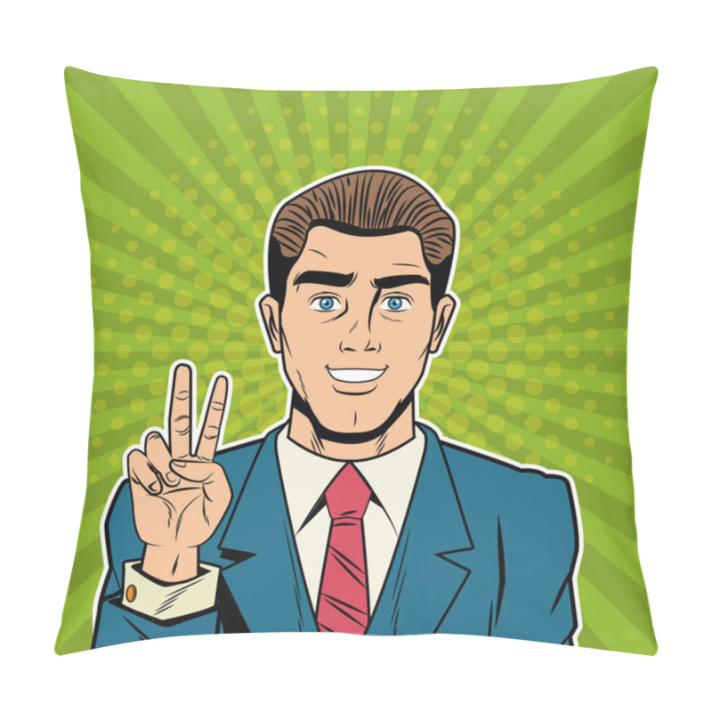 Personality  Cool Businessman Pop Art Cartoon Pillow Covers