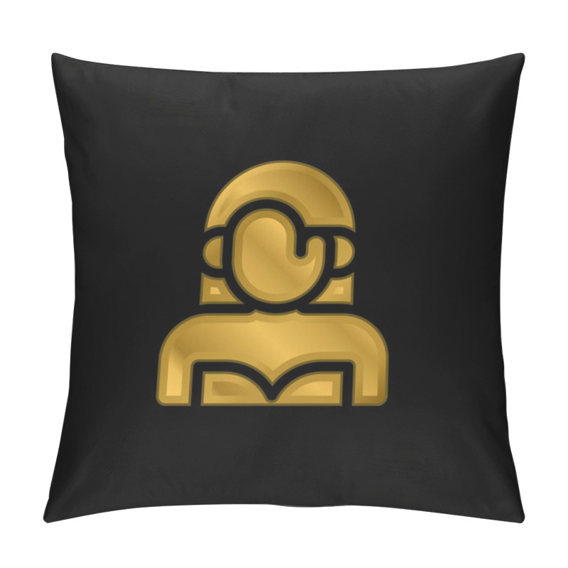 Personality  Actress Gold Plated Metalic Icon Or Logo Vector Pillow Covers