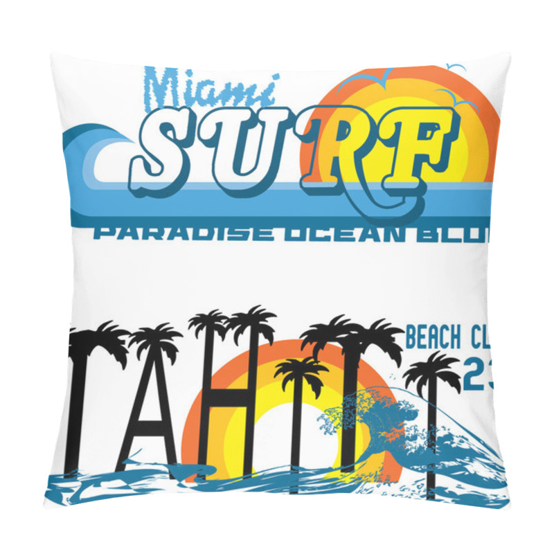 Personality  Tropical Set Miami And Tahiti Pillow Covers