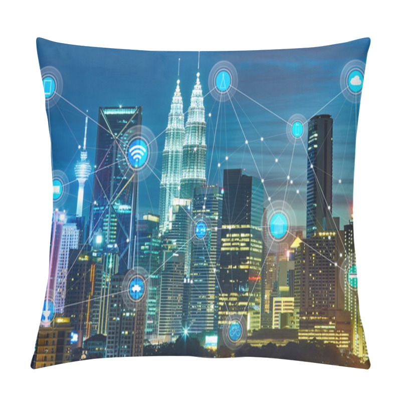 Personality  Smart City And Wireless Communication Concept Pillow Covers