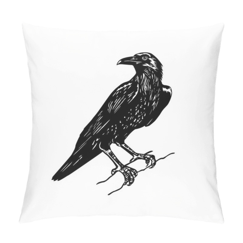 Personality  Hand Drawn Raven Pillow Covers