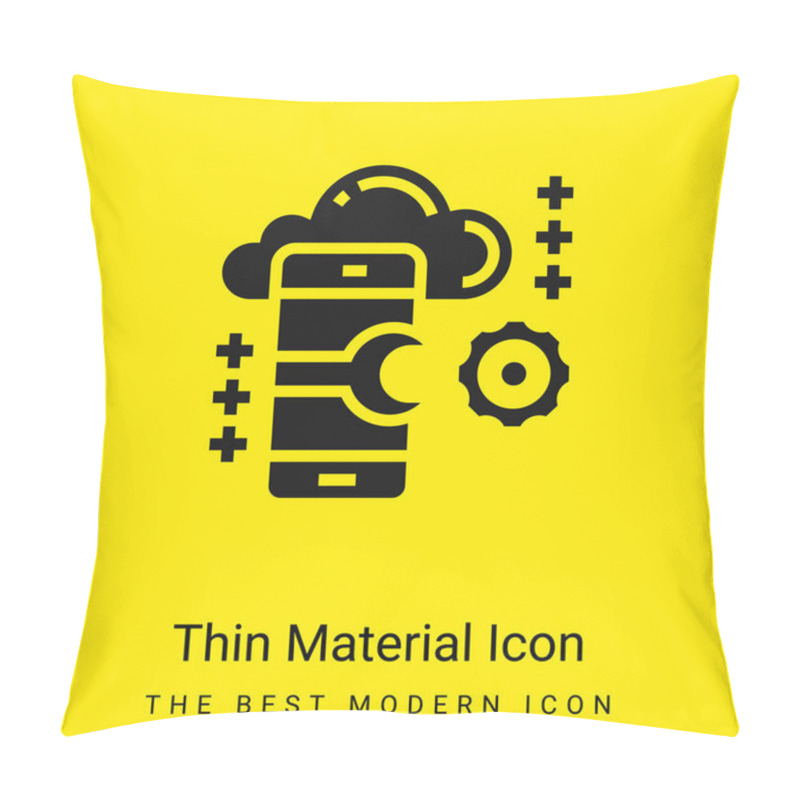 Personality  Application Minimal Bright Yellow Material Icon Pillow Covers