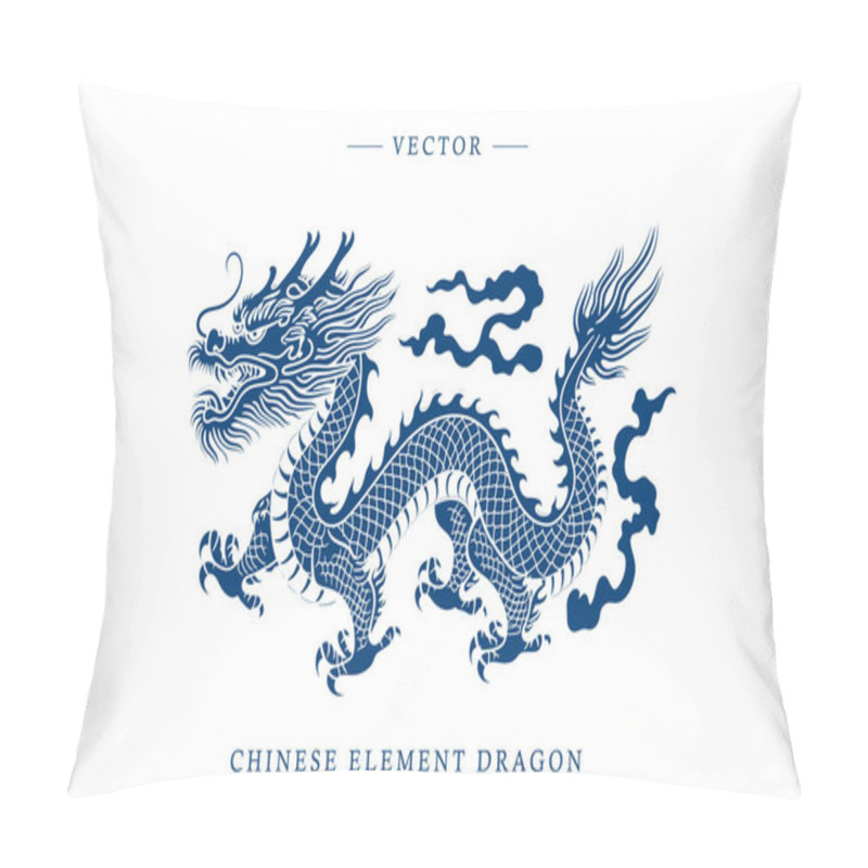 Personality  Blue And White Porcelain Chinese Dragon Pattern Pillow Covers