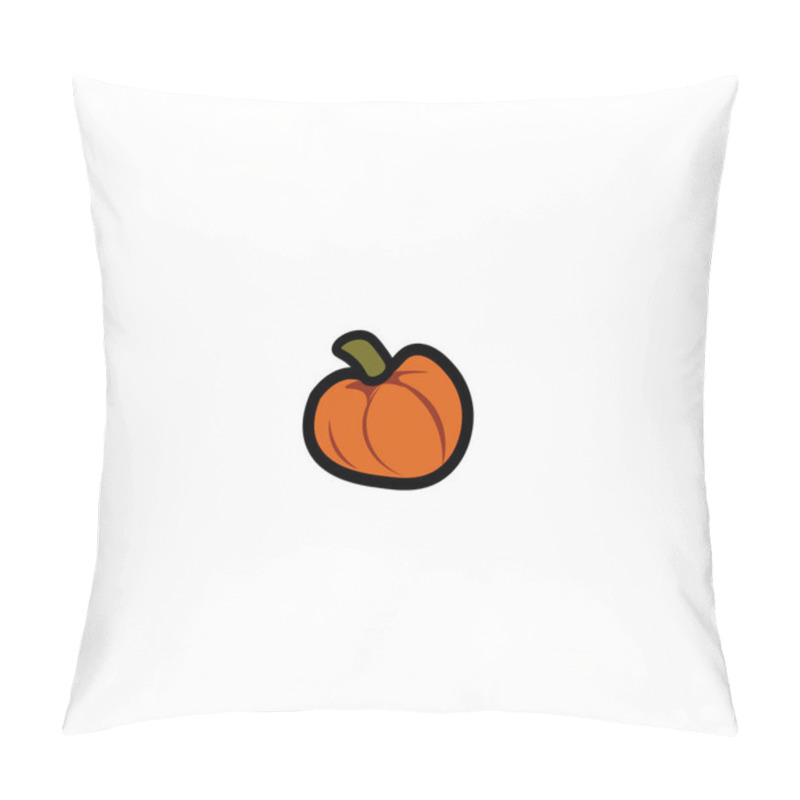 Personality  Icon Depicting A Cartoon Pumpkin. Vector Illustration Pillow Covers