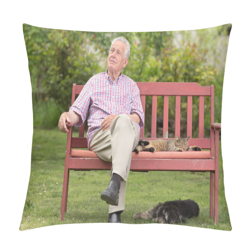 Personality  Senior Man With Pets Pillow Covers