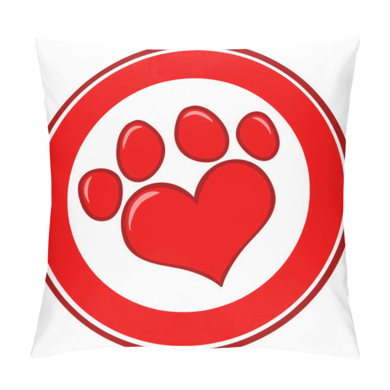 Personality  Red Love Paw Print Pillow Covers