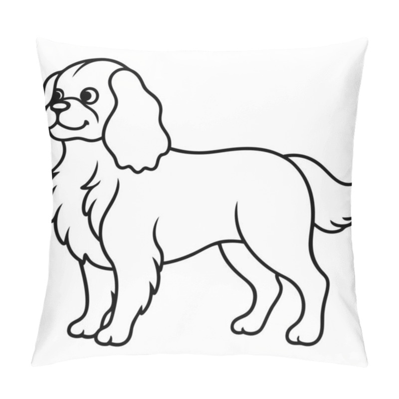 Personality  Detailed Black And White Dog Vector For Design Projects Pillow Covers