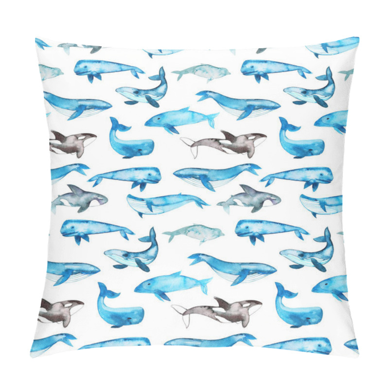 Personality  Seamless Pattern With Blue Whales.    Pillow Covers