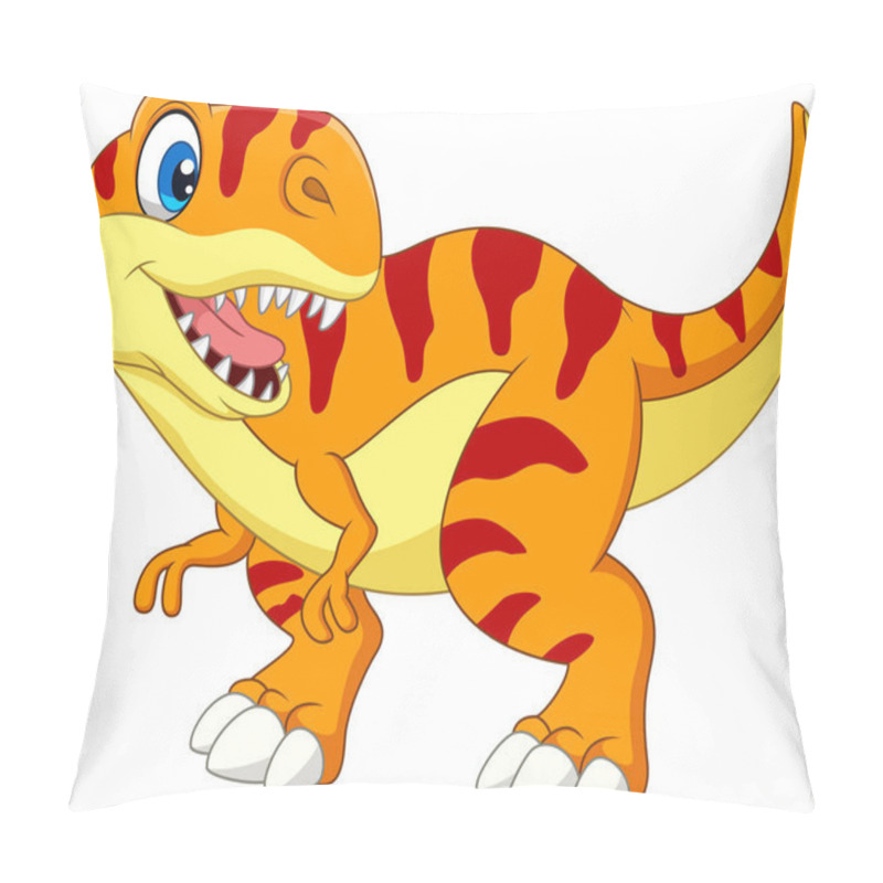 Personality  Cartoon Tyrannosaurus Isolated On White Background Pillow Covers