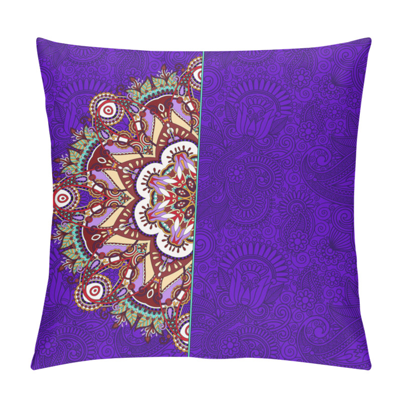 Personality  Floral Round Pattern In Ukrainian Oriental Ethnic Style Pillow Covers