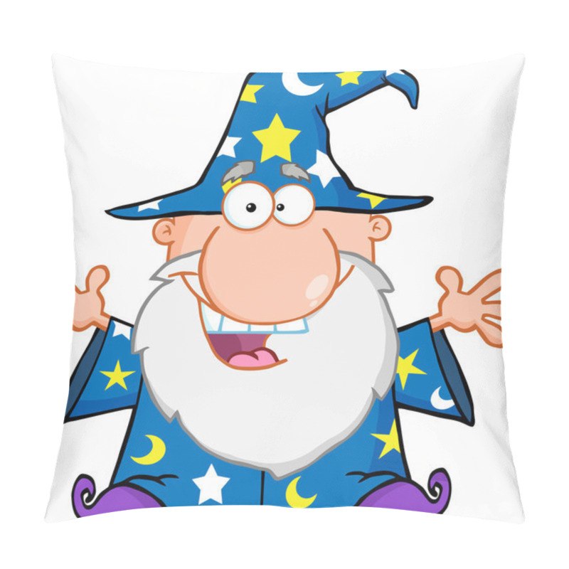 Personality  Happy Wizard With Open Arms Pillow Covers