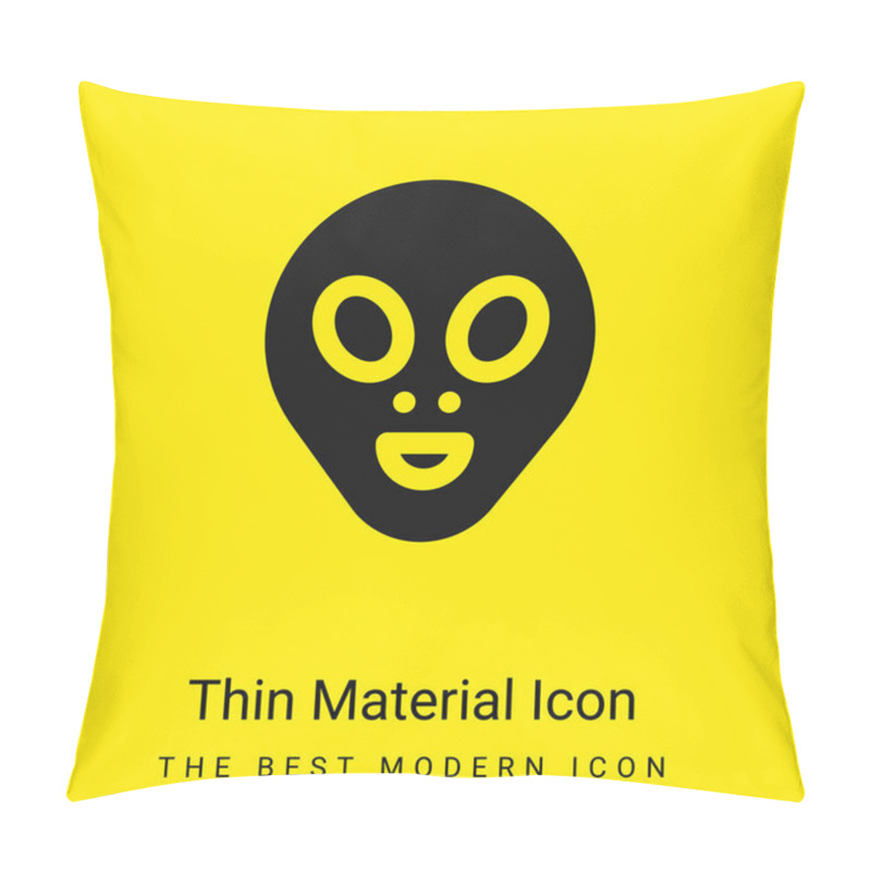 Personality  Alien Minimal Bright Yellow Material Icon Pillow Covers