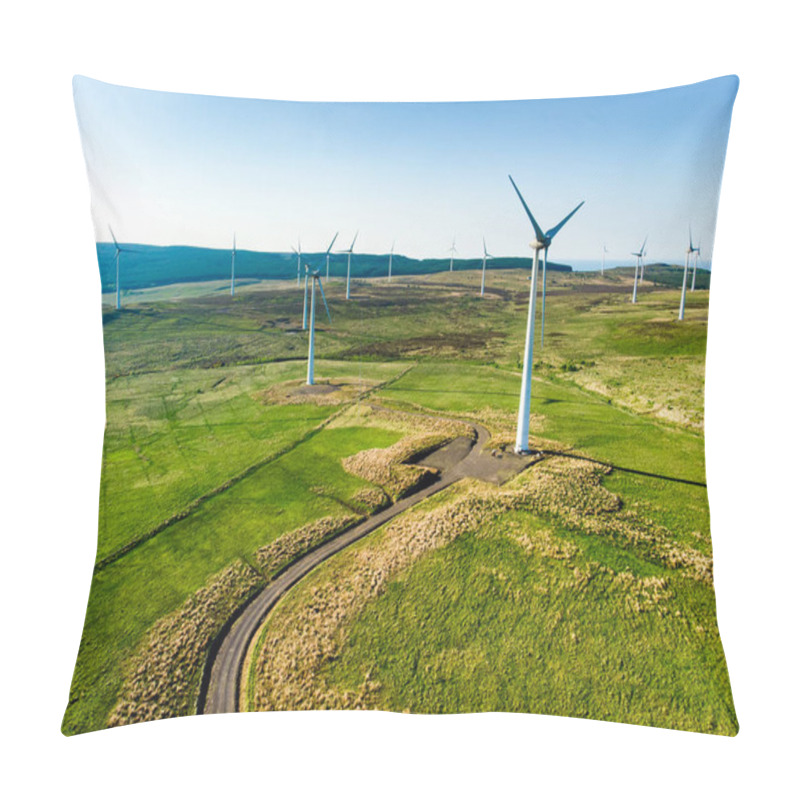 Personality  Aerial View Of Wind Turbines Generating Power, Located In Connemara Region, County Galway, Ireland Pillow Covers