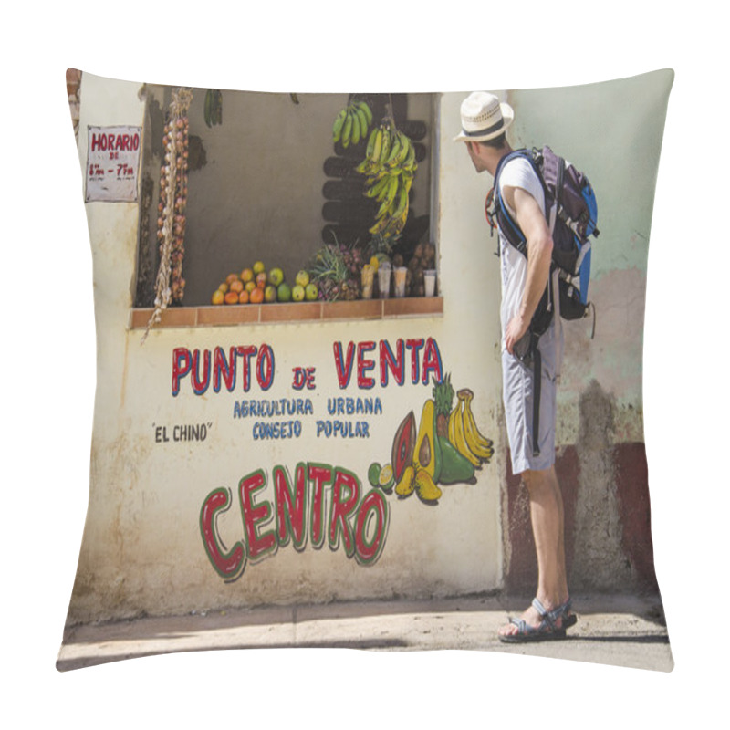 Personality  Man Near Cuban Shop Pillow Covers