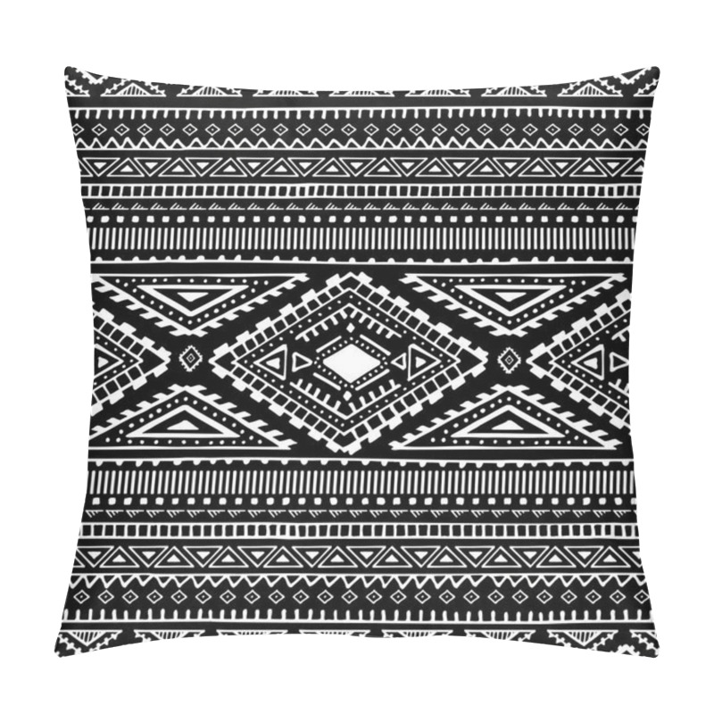 Personality  Black-and-white Ethnic Pattern. Seamless Ornament. Tribe Motives Pillow Covers