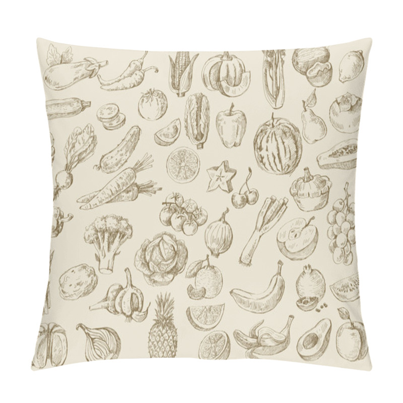 Personality  Hand Drawn Fruit And Vegetables Pillow Covers