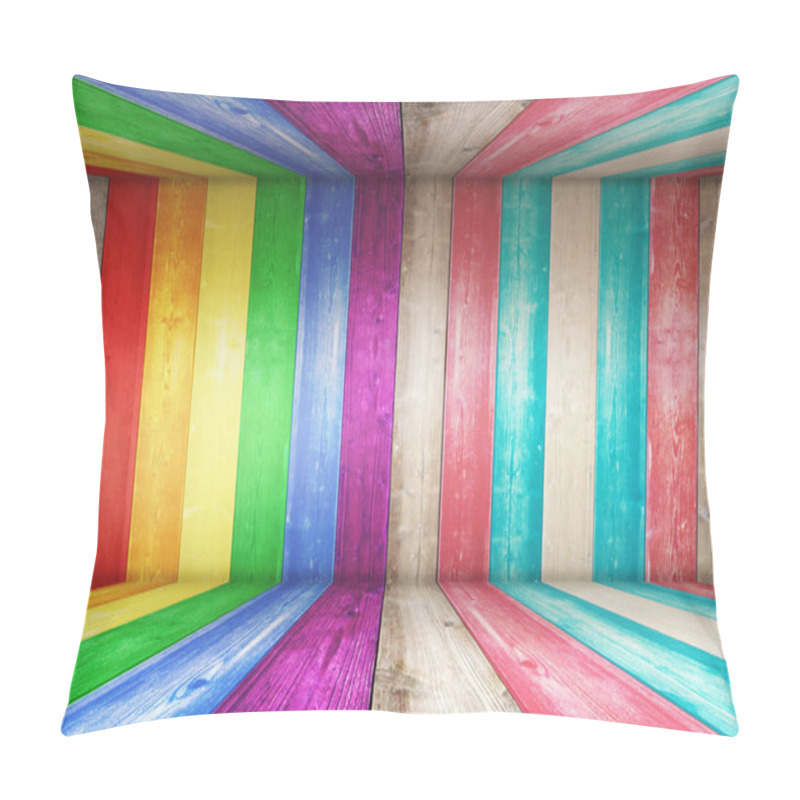 Personality  Wood Texture Background Surface With LGBT Natural Pattern Or Whi Pillow Covers