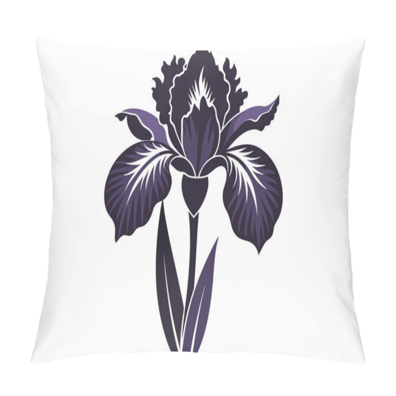 Personality  Graceful Iris Flower Silhouette Design Pillow Covers